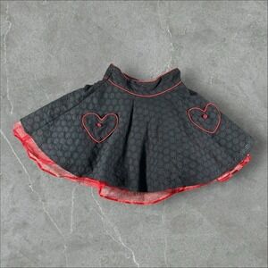NWT Living Dead Skirts Womens Small Black Steampunk Mini Ruffles Heart Mall Goth